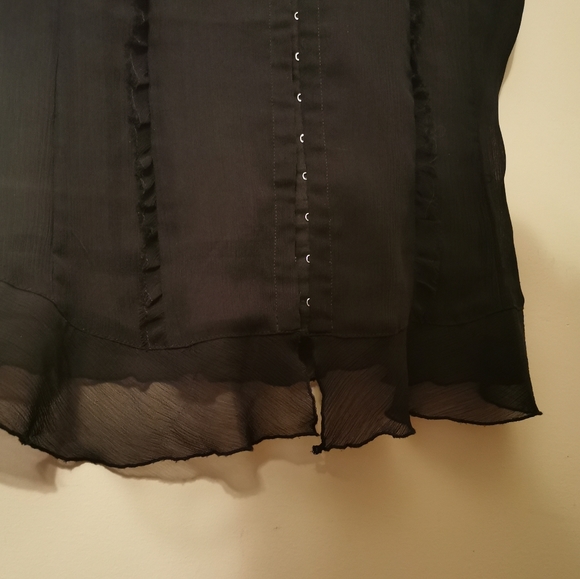 GUESS black short sleeved blouse see-through S - Picture 6 of 9